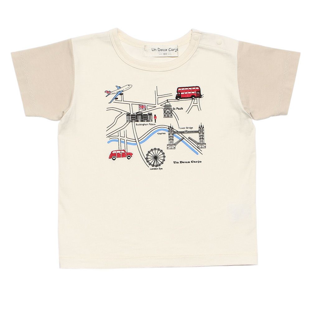 Baby size 100 % Cotton Series London Bus Motif Print T -shirt Ivory front