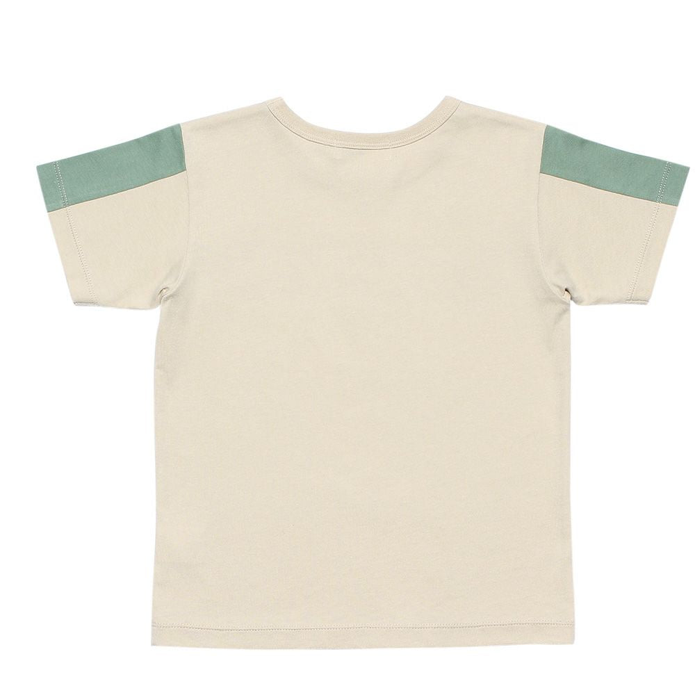 100 % cotton camouflage pattern & logo print T -shirt Beige back