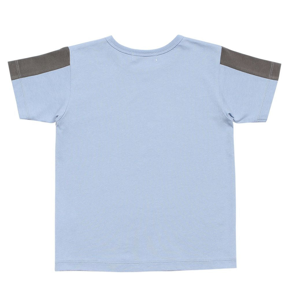 100 % cotton camouflage pattern & logo print T -shirt Blue back