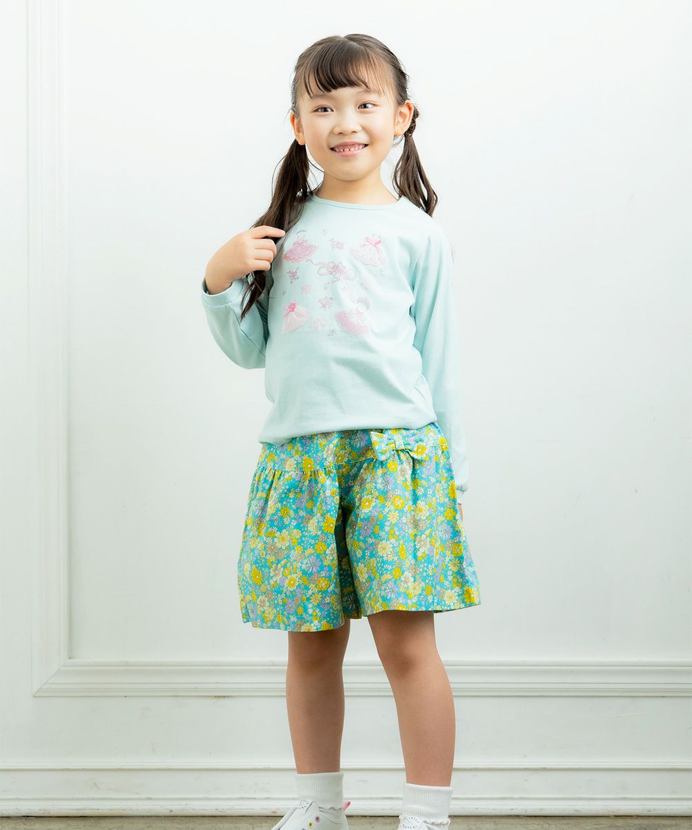 Curotto pants with Japanese floral pattern ribbon Emerald Green model image 1