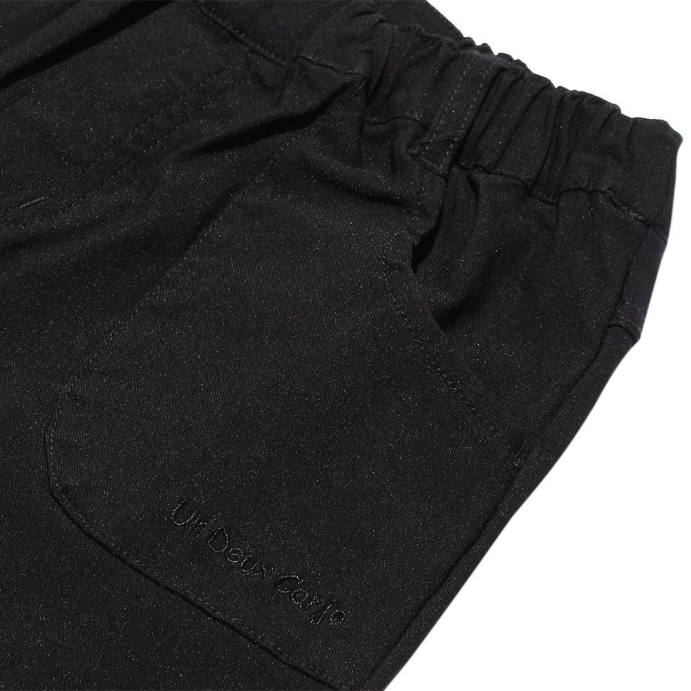 Stretch shorts with waist rubber pockets Black Design point 1