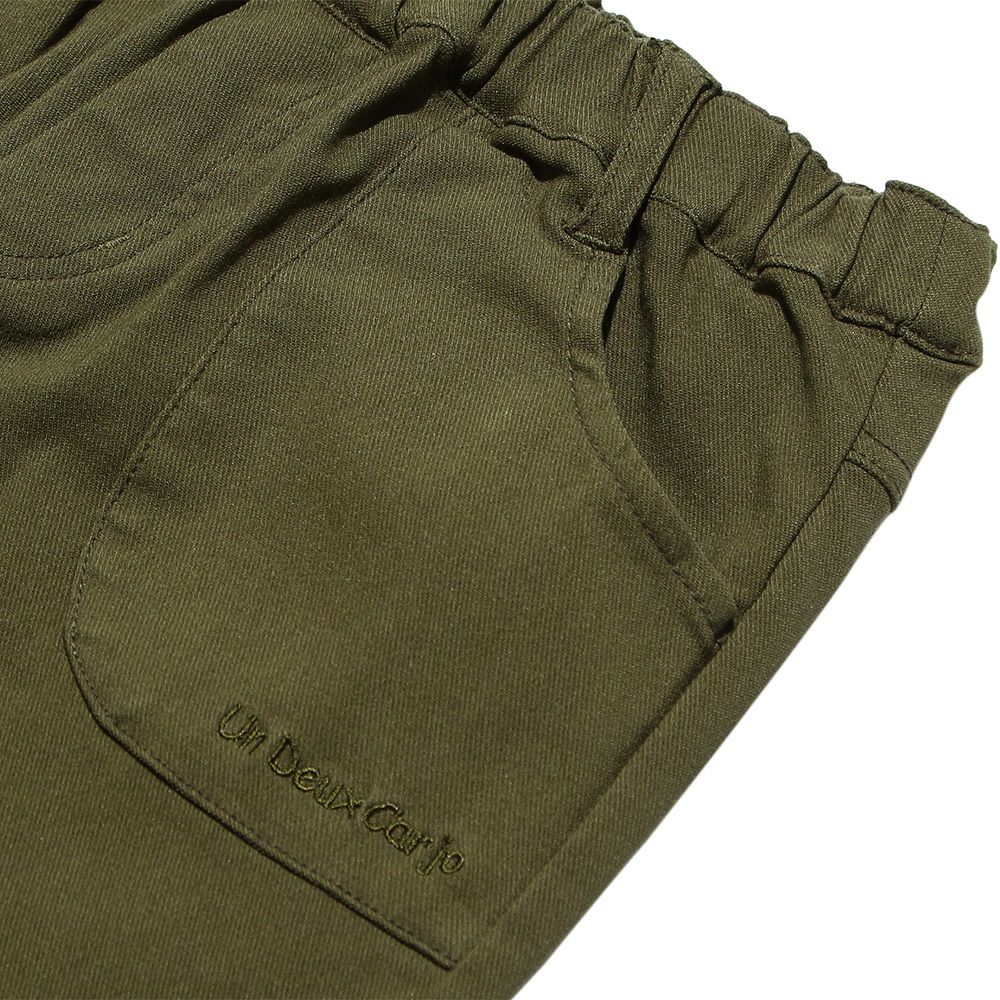 Stretch shorts with waist rubber pockets Khaki Design point 1