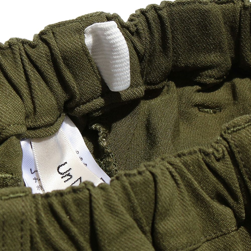 Stretch shorts with waist rubber pockets Khaki Design point 2