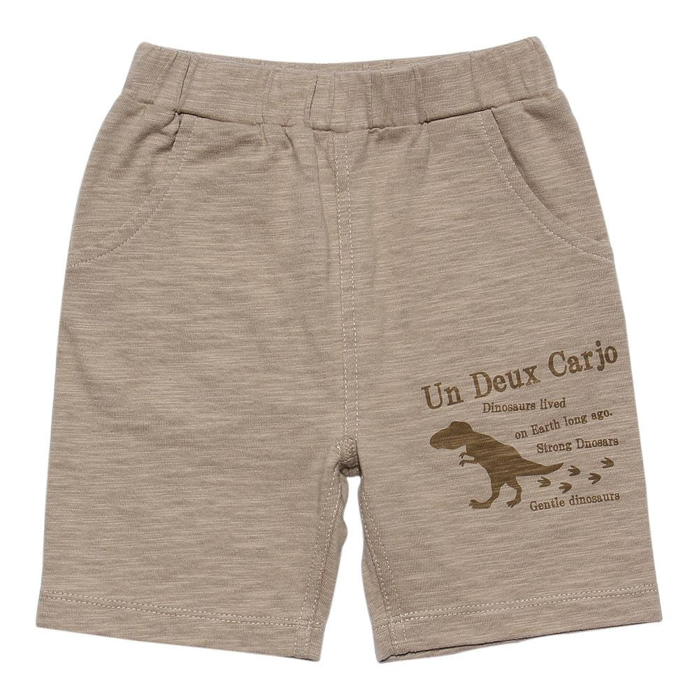Baby & Kids Cotton 100 % Dinosaur Print Animal Series Half Pants Beige front