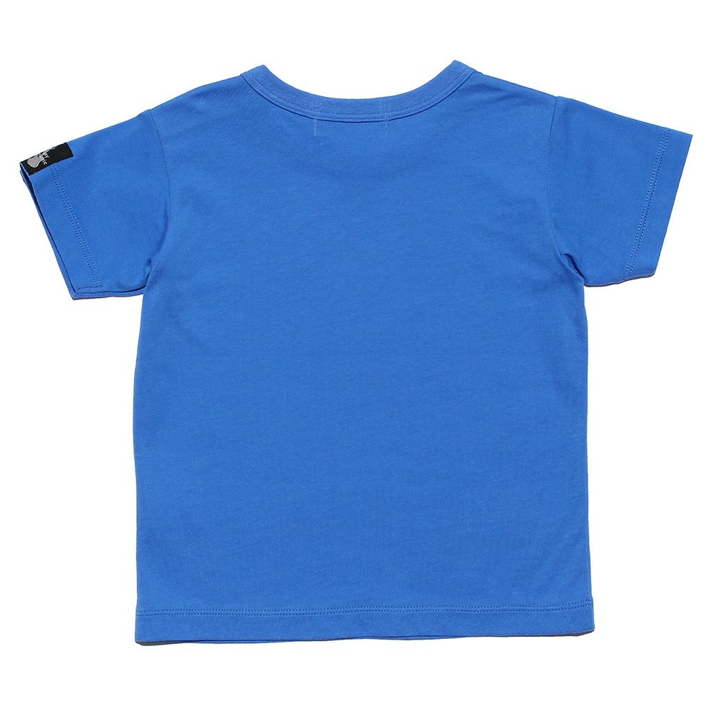 Baby size 100 % cotton musical instrument series guitar & drum motif print T -shirt Blue back