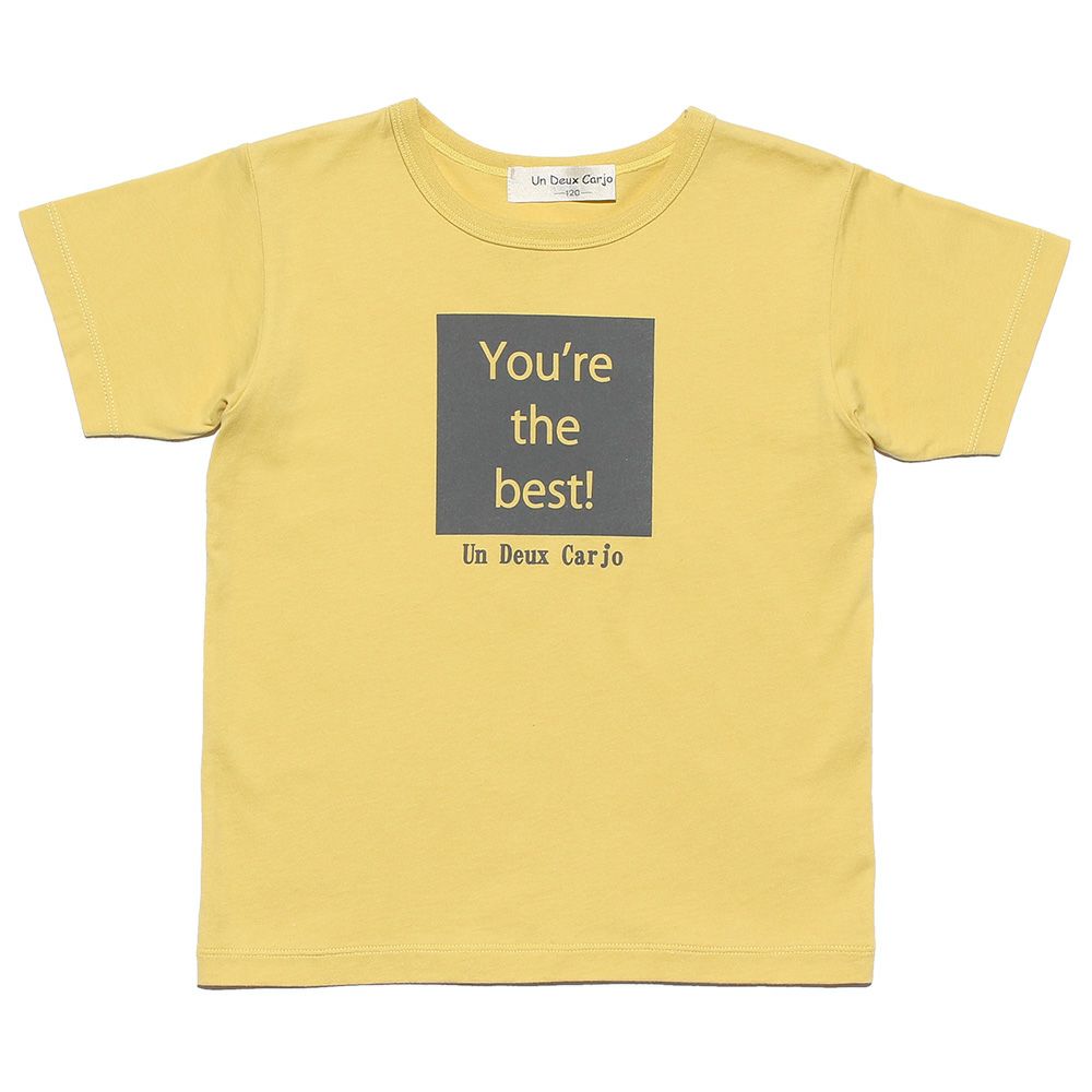Children's clothing boy 100 % Cotton Message Logo Print T -shirt Yellow (04) front