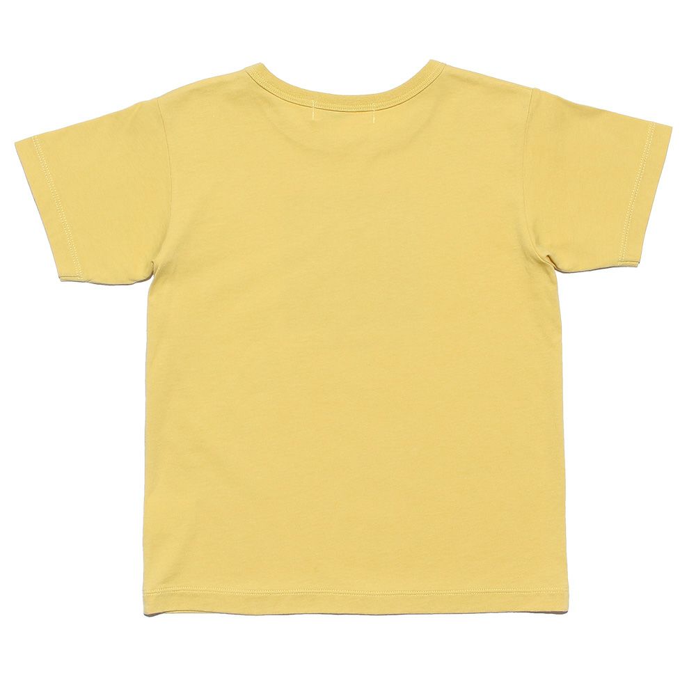 Children's clothing boy 100 % cotton Message logo print T -shirt Yellow (04) back