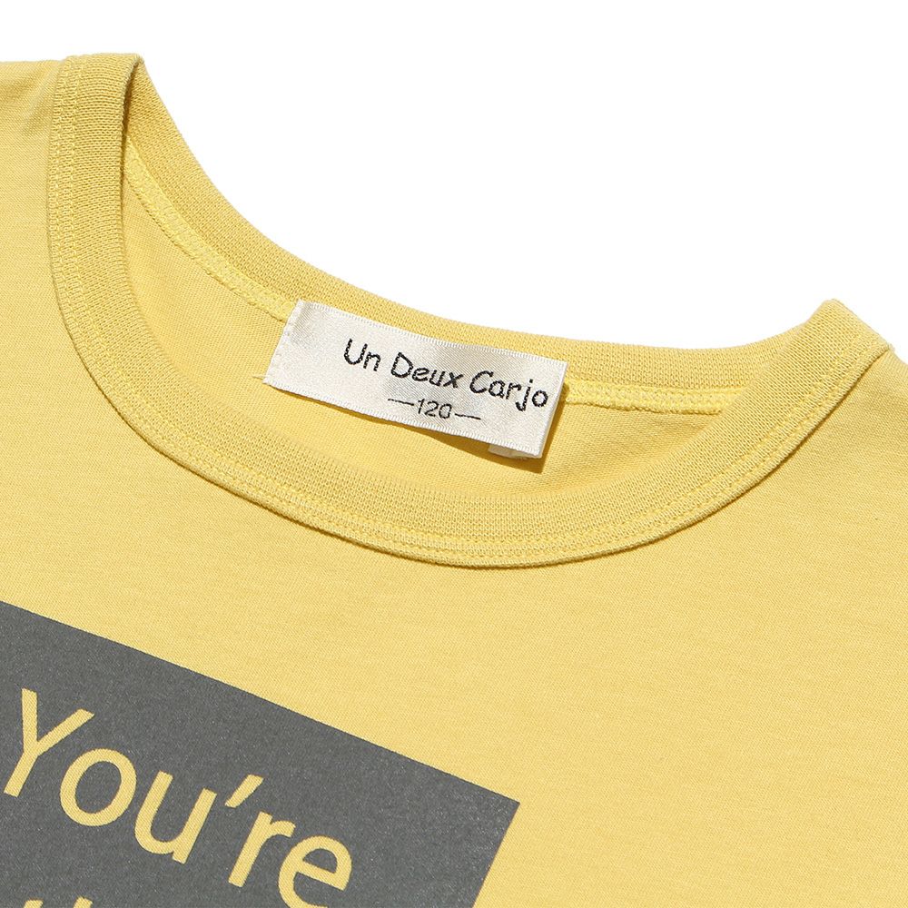 Children's clothing boy 100 % Cotton Message Logo Print T -shirt Yellow (04) Design Point 2