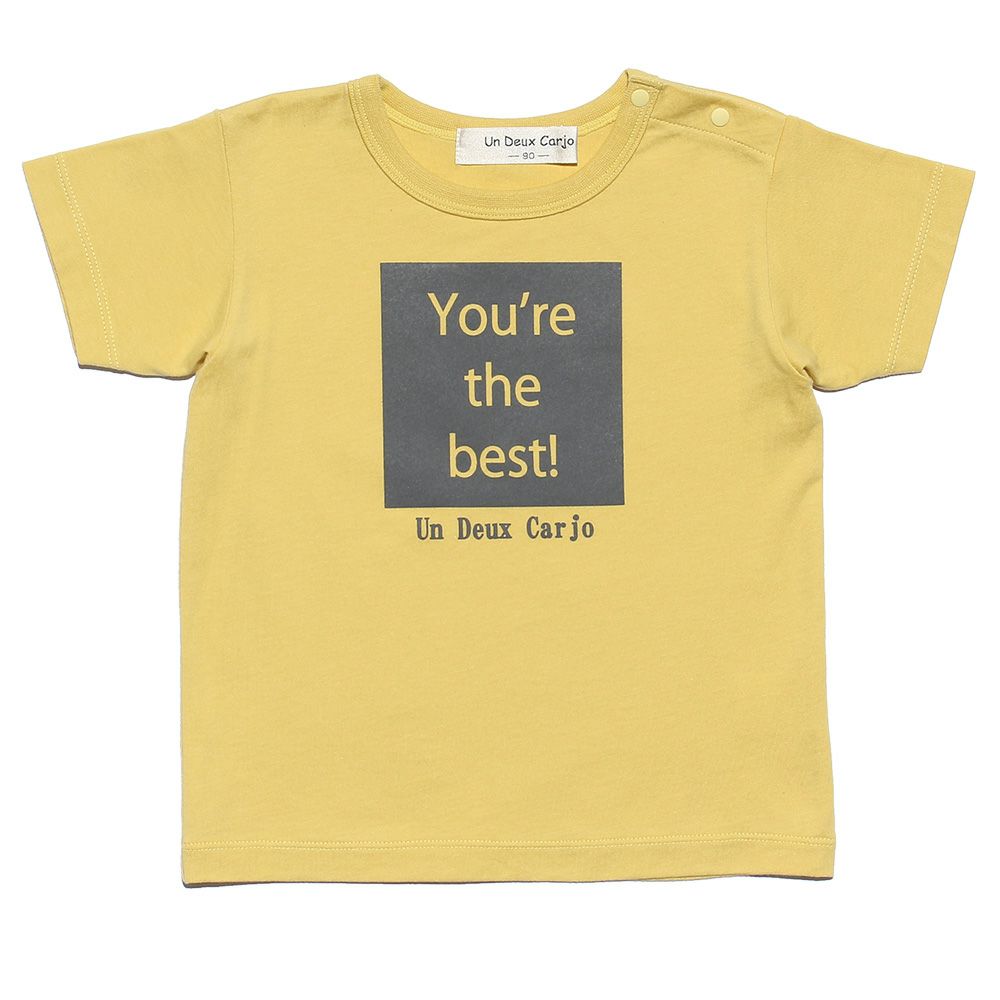 Baby Clothes Boy Baby Baby Size 100 % Cotton Message Log Print T -shirt Yellow (04) front