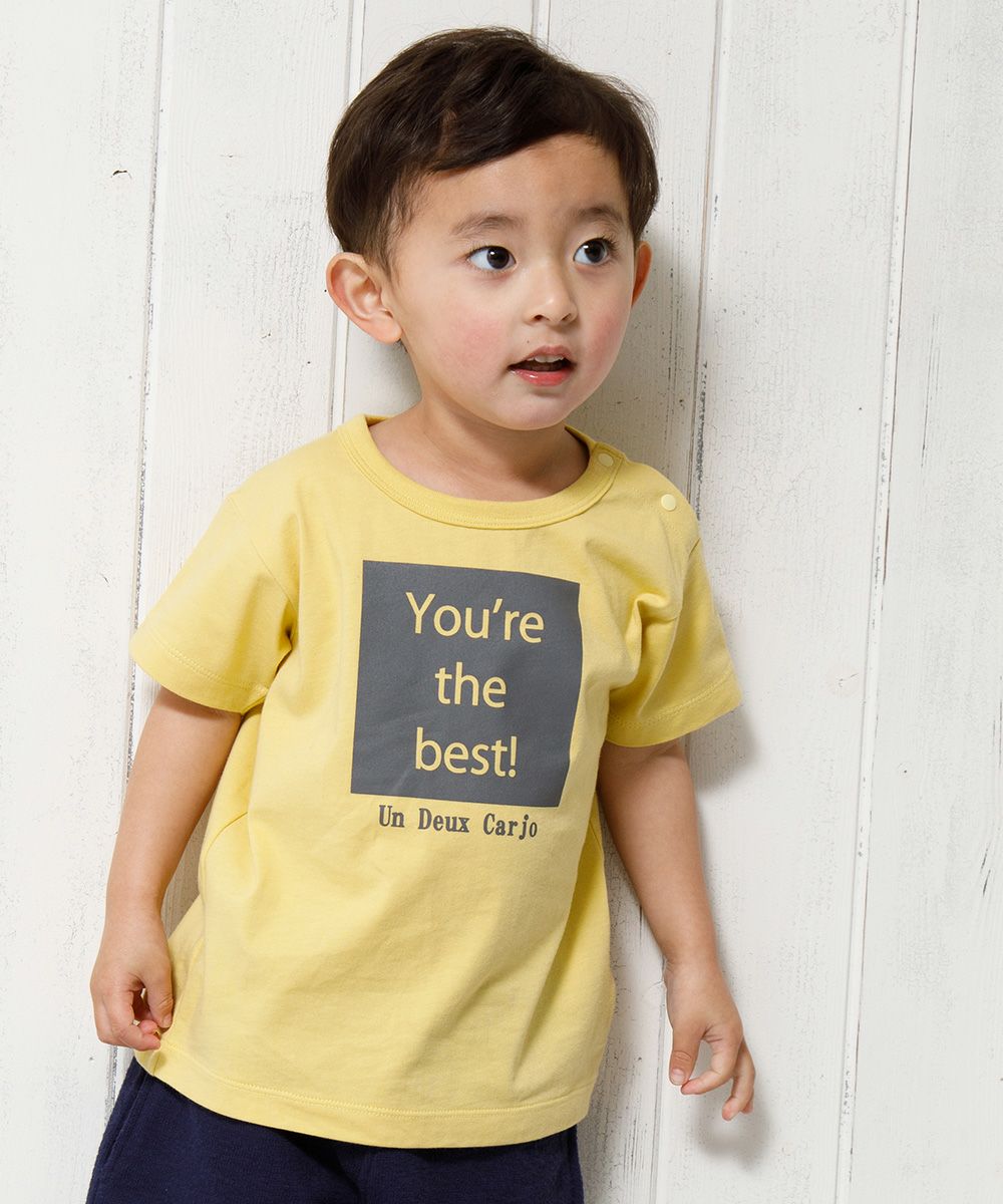 Baby Clothes Boy Baby Baby Size 100 % Cotton Message Log Print T -shirt Yellow (04) Model image Up