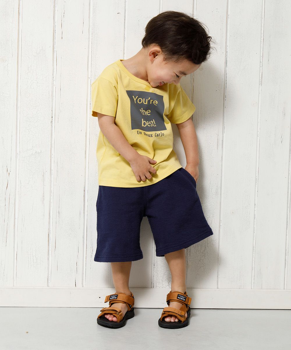 Baby Clothes Boy Baby Baby Size 100 % Cotton Message Log Print T -shirt Yellow (04) Model Image 4