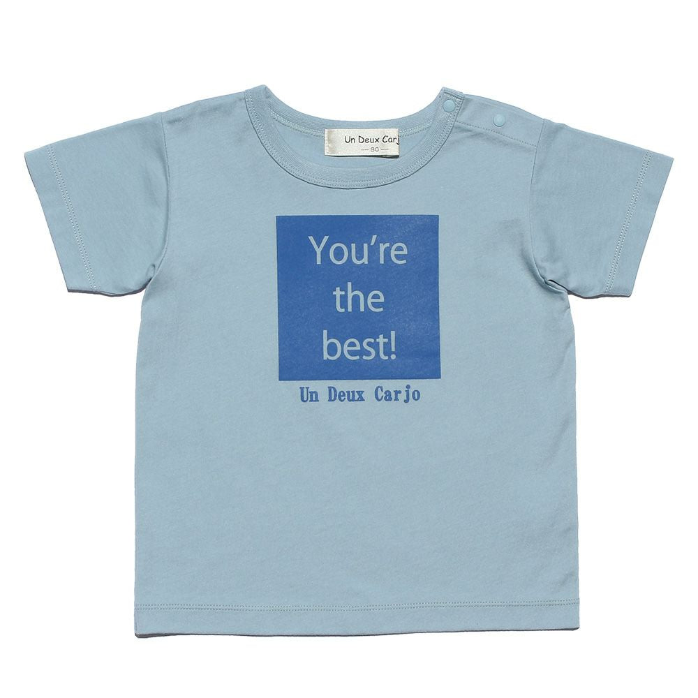 Baby Clothes Boy Baby Baby Size 100 % Cotton Message Log Print T -shirt Blue (61) front