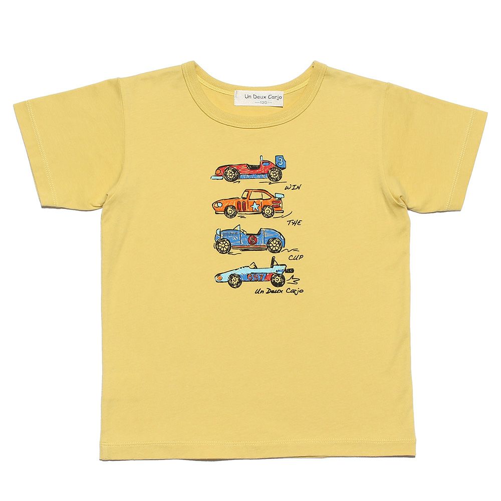 100 % cotton vehicle series car print T -shirt Yellow front