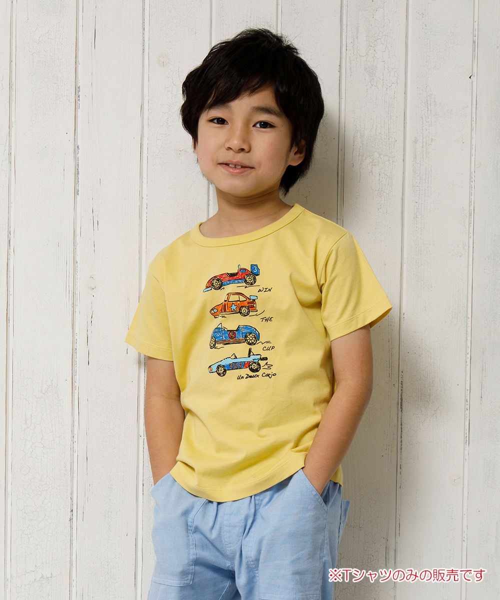 100 % cotton vehicle series car print T -shirt Yellow model image 1