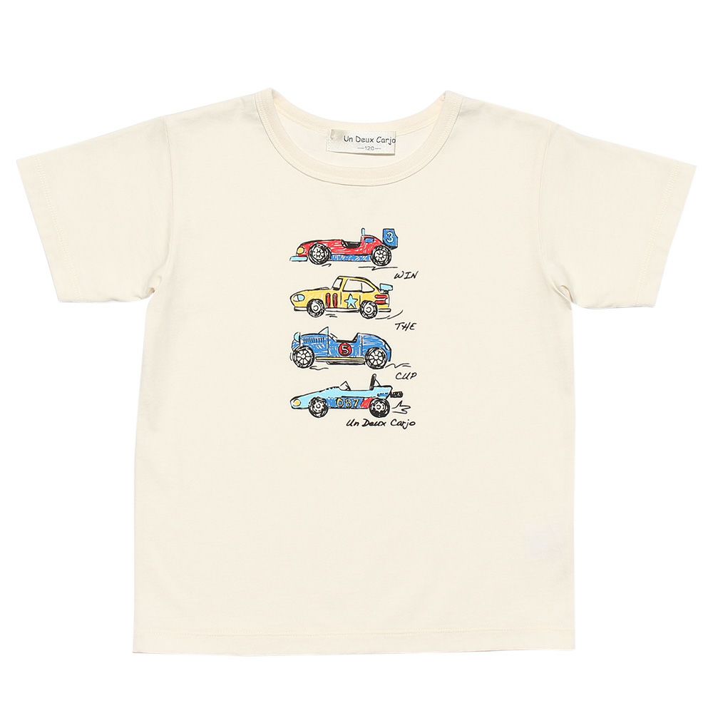 100 % cotton vehicle series car print T -shirt Ivory front