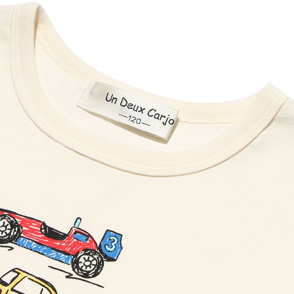 100 % cotton vehicle series car print T -shirt Ivory Design point 2
