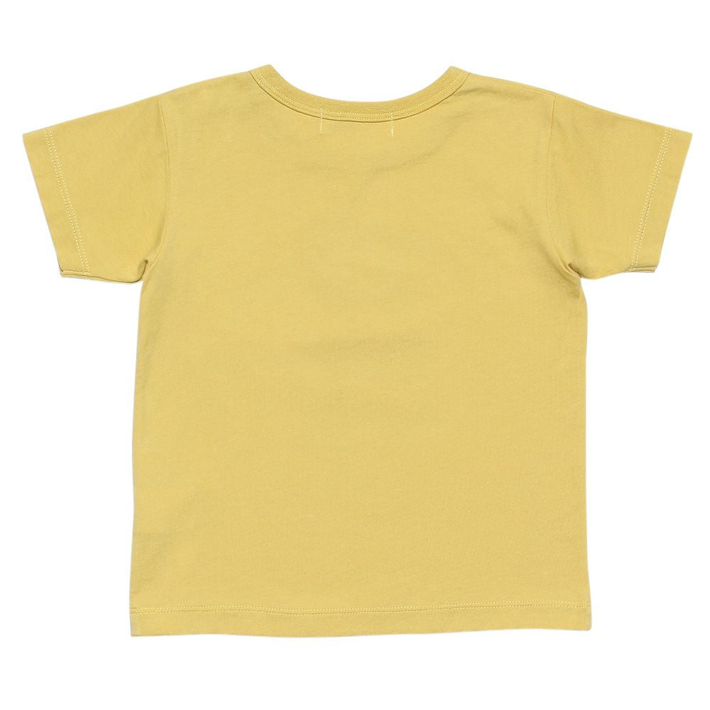 Baby size 100 % cotton vehicle series car print T -shirt Yellow back