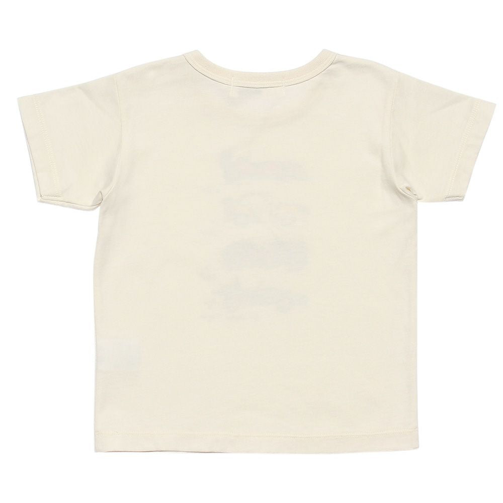 Baby size 100 % cotton vehicle series car print T -shirt Ivory back