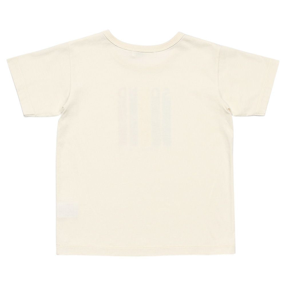 Musical instrument series 100 % cotton logo print T -shirt Ivory back