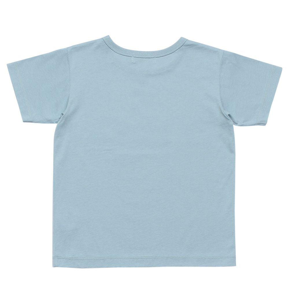 Musical instrument series 100 % cotton logo print T -shirt Blue back