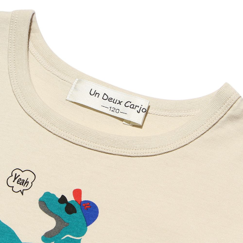 100 % cotton Dinosaur & Skebo Proper Animal Series T -shirt Beige Design point 2