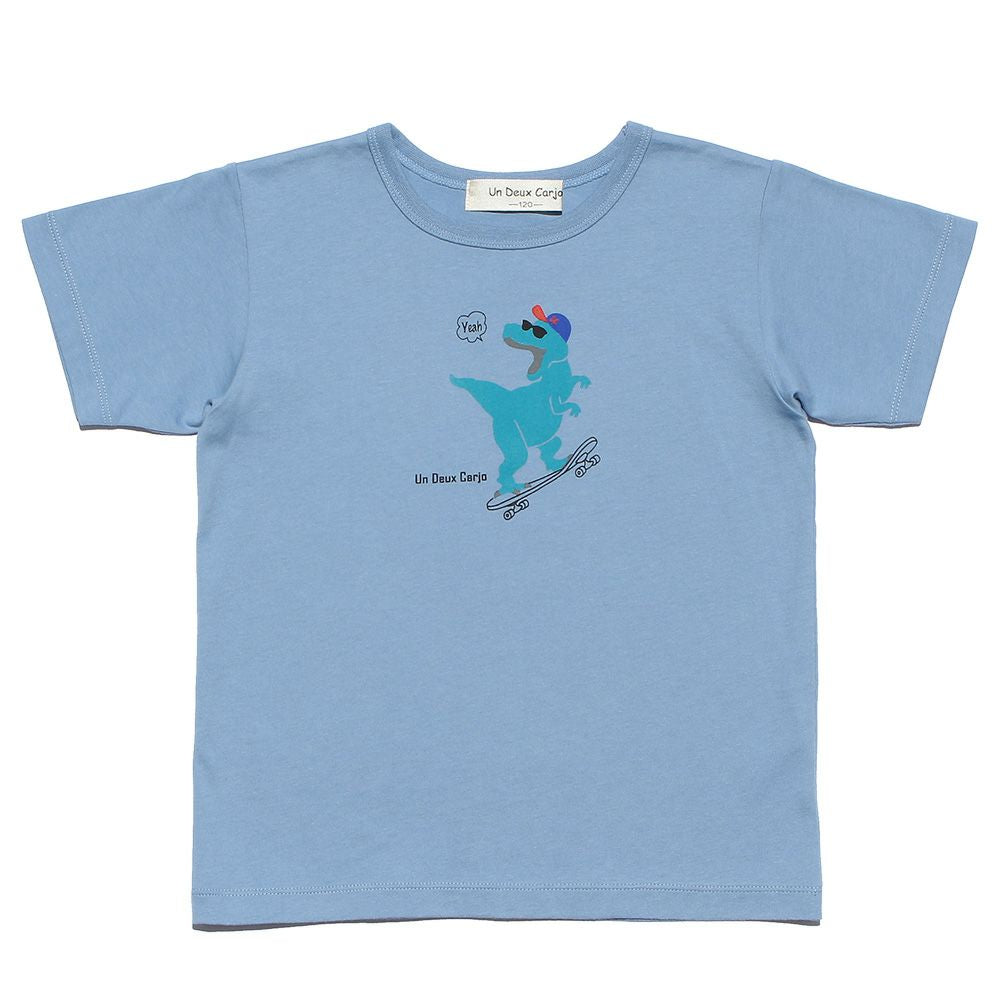 100 % cotton Dinosaur & Skebo Proper Animal Series T -shirt Blue front