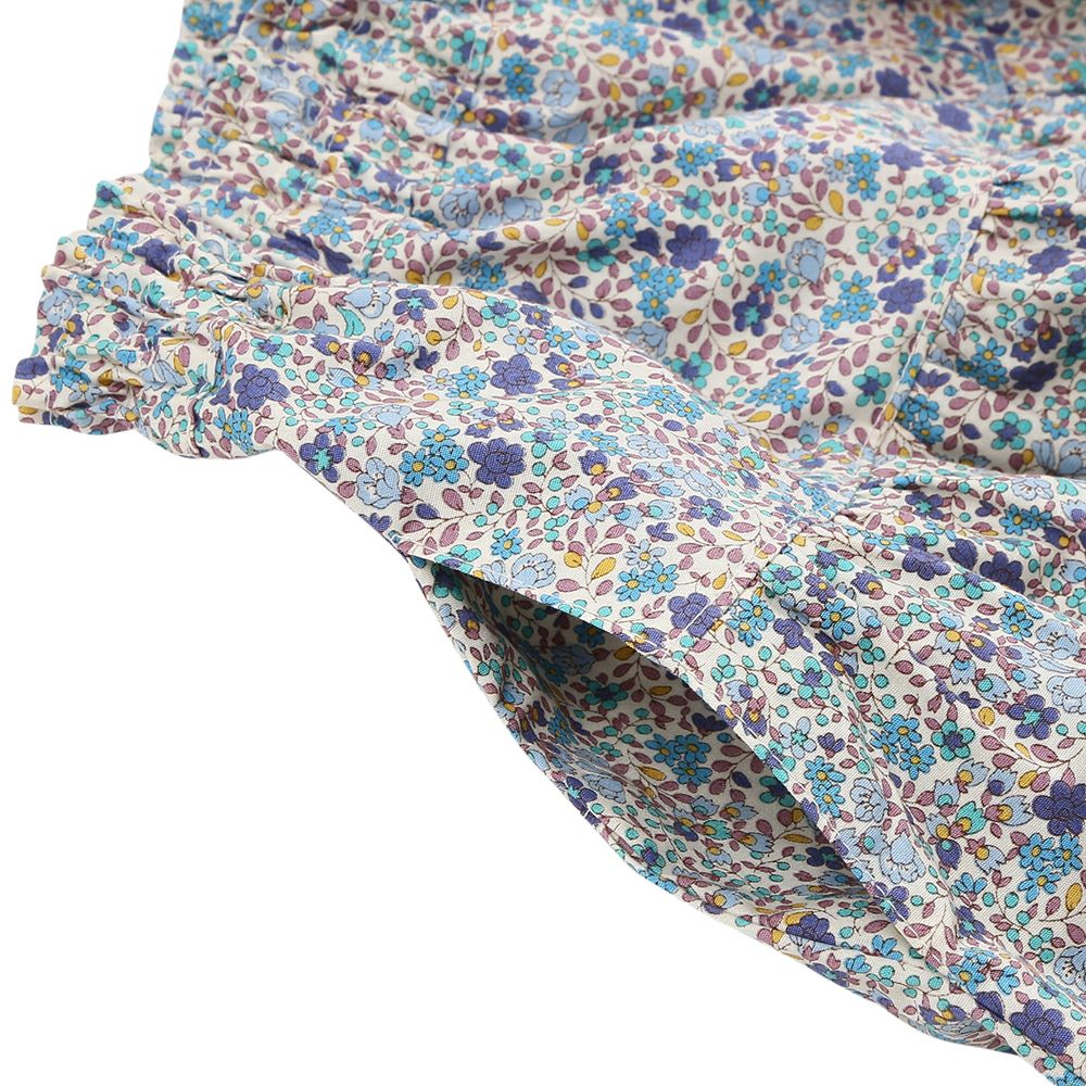 Children's clothing girl 100 % cotton gathering with floral gather skirt blue (61) Design point 2