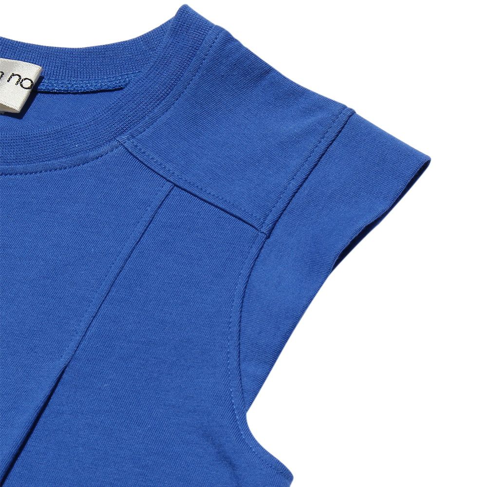 100 % cotton plain A line cut -sew T -shirt Blue Design point 1