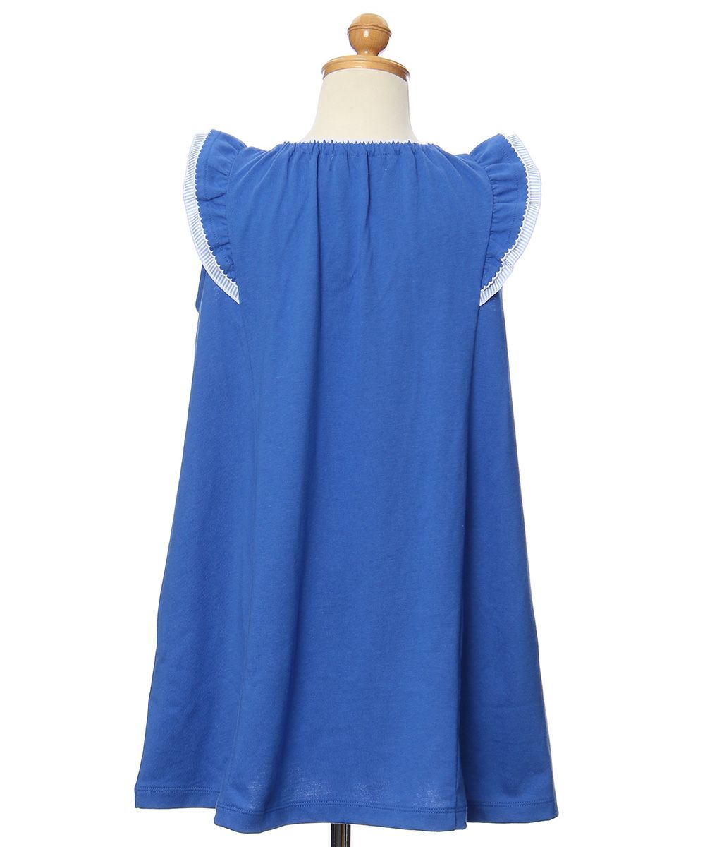 A -line dress with frilled shoulders Blue torso