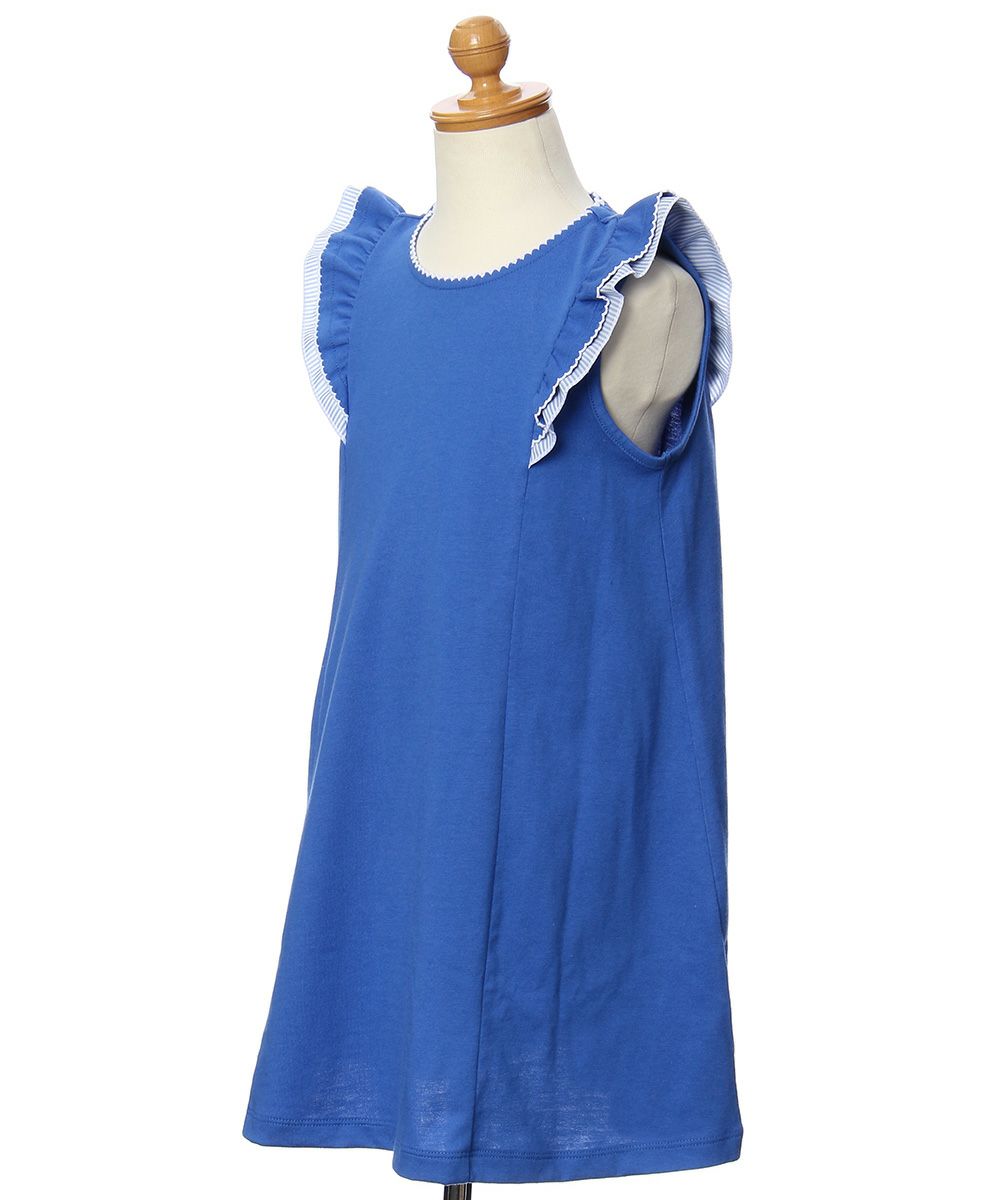 A -line dress with frilled shoulders Blue torso