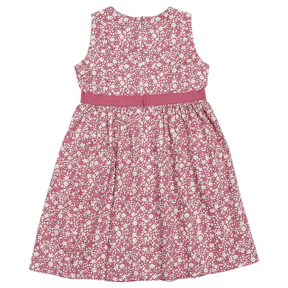 Baby & Kids size Made in Japan 100 % cotton floral dress Pink back