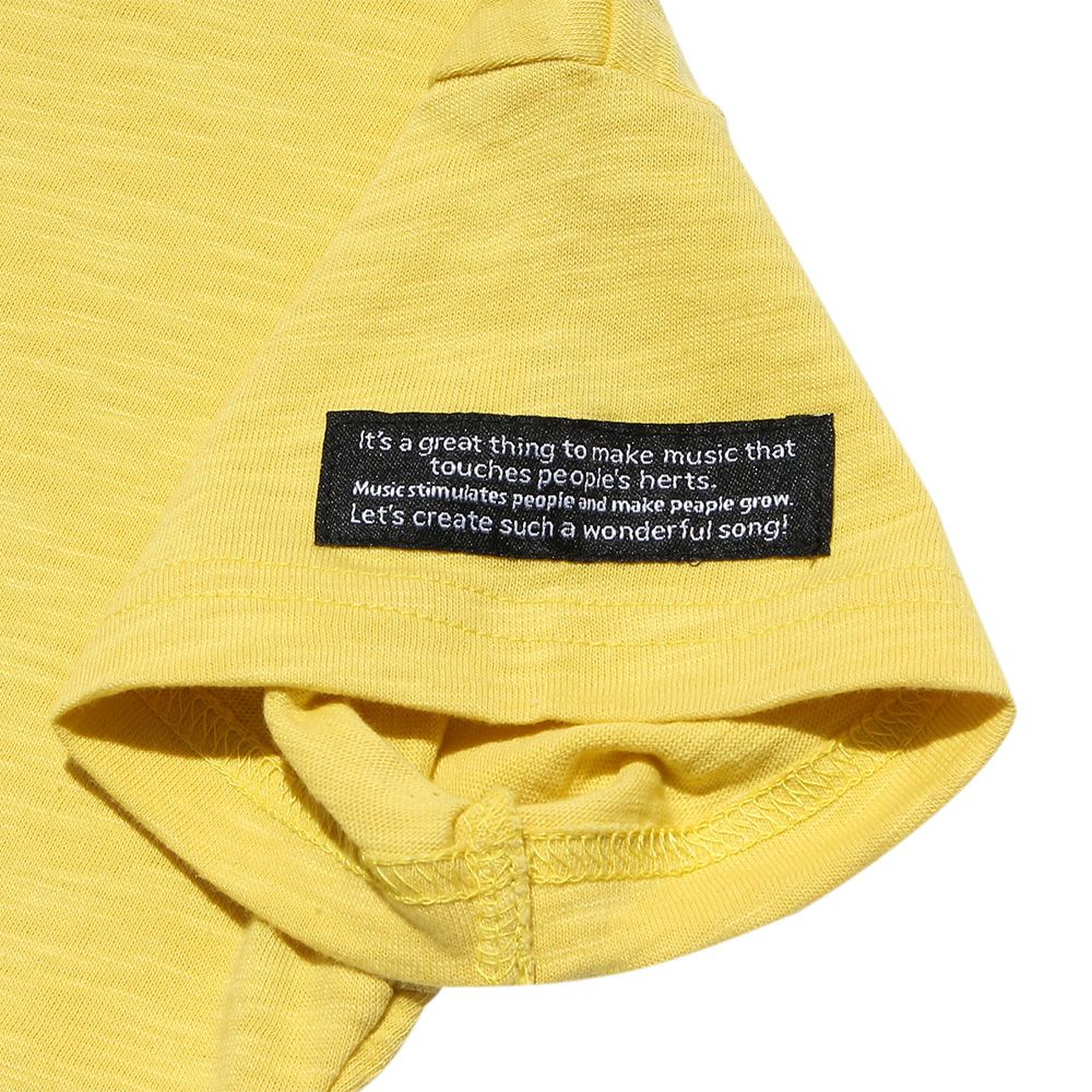 Children's clothing boy 100 % cotton logo print loose silhouette T -shirt yellow (04) Design point 2