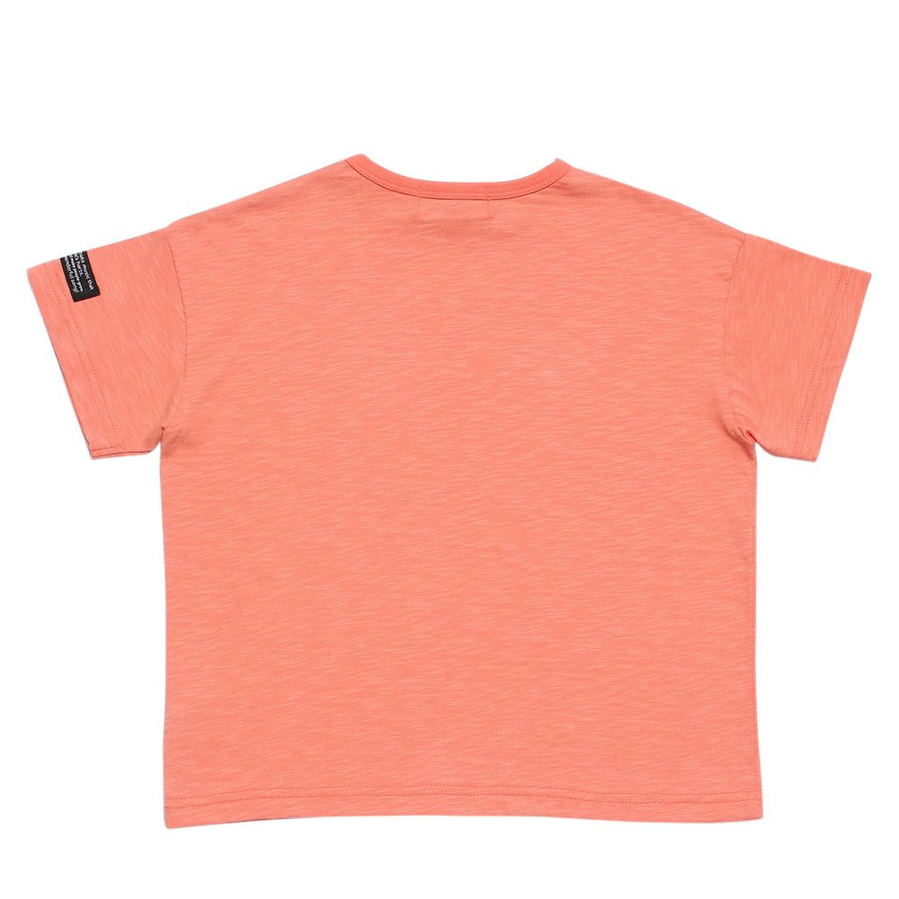 Children's clothing boy 100 % cotton logo print loose silhouette T -shirt Orange (07) back