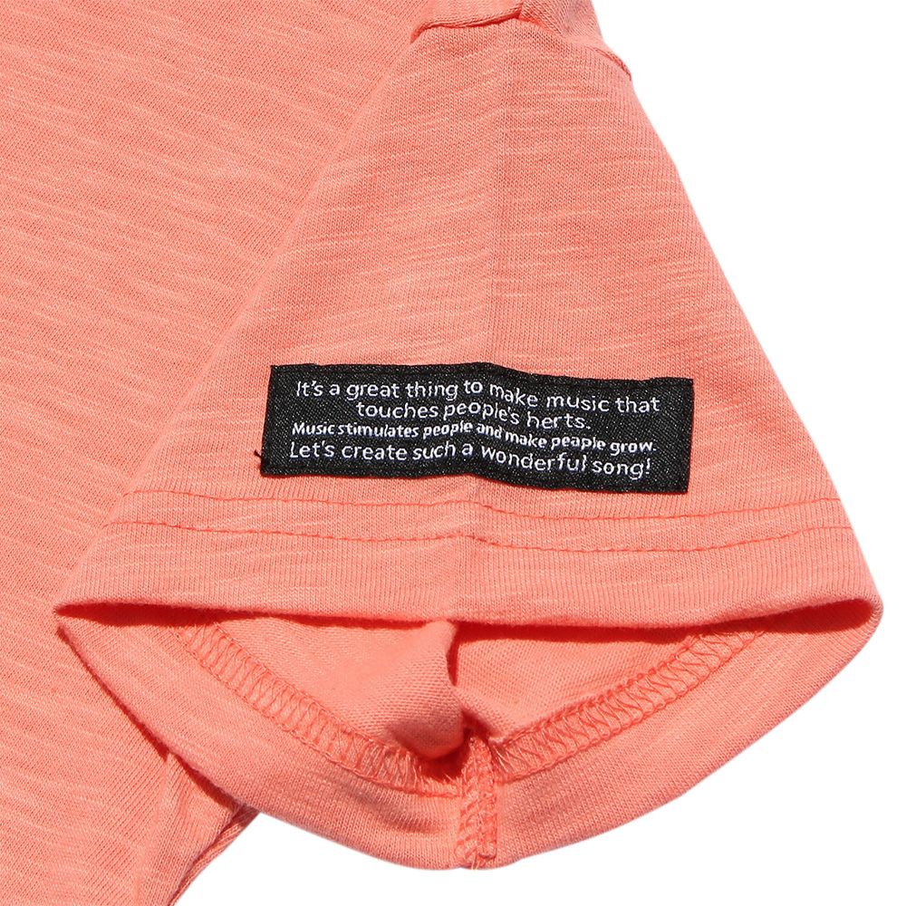 Children's clothing boy 100 % cotton logo print loose silhouette T -shirt Orange (07) Design point 2