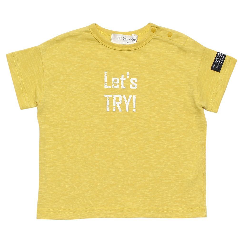 Baby Clothes Boy Boy Baby Size 100 % Cotton Logo Print Low Silhouette T -shirt Yellow (04) Front
