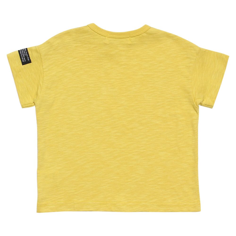 Baby Clothes Boy Boy Baby Size 100 % Cotton Logo Print Low Silhouette T -shirt Yellow (04) Back