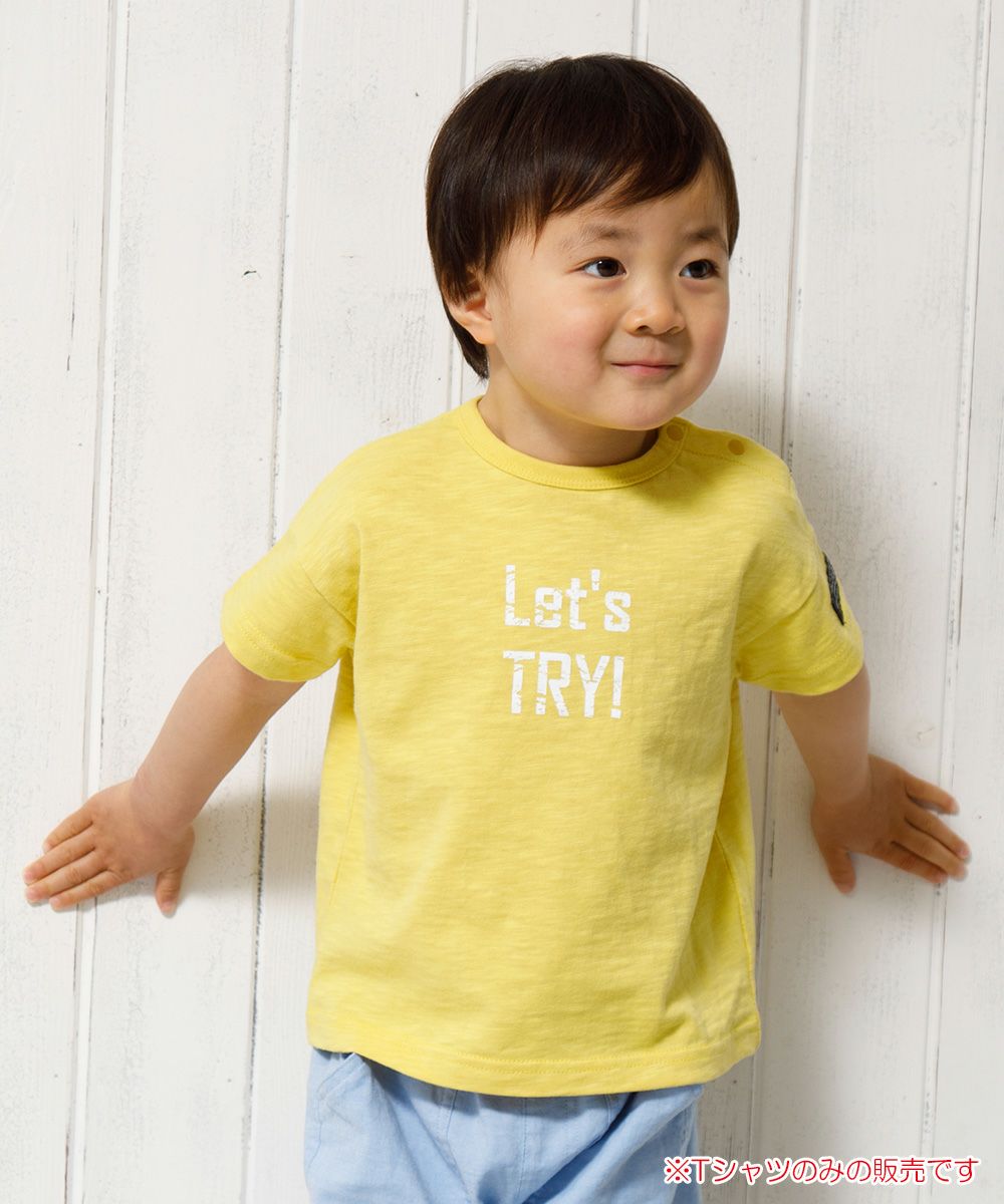 Baby Clothes Boy Boy Baby Size 100 % Cotton Logo Print Low Silhouette T -shirt Yellow (04) Model Image 1