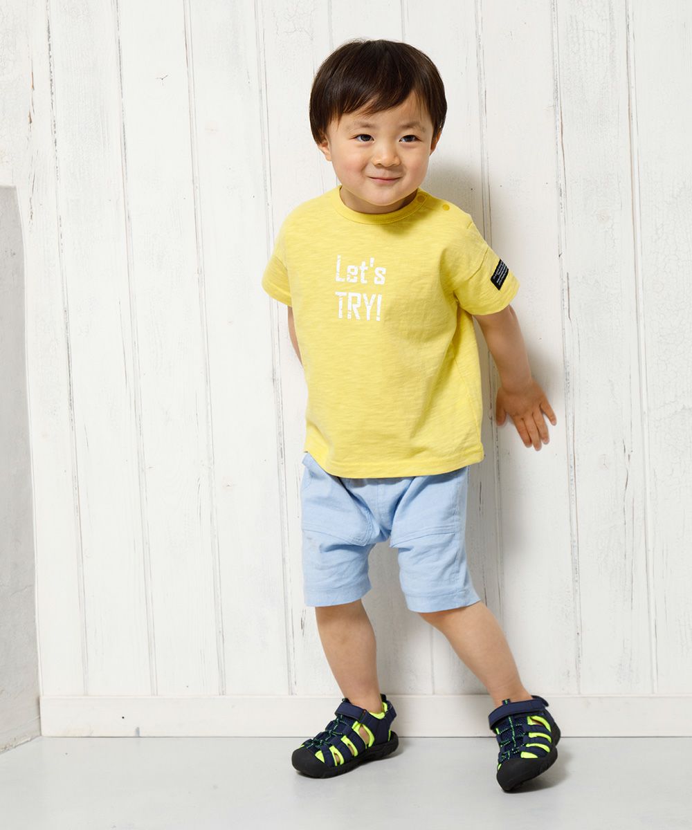 Baby Clothes Boy Boy Baby Size 100 % Cotton Logo Print Low Silhouette T -shirt Yellow (04) Model Image 2