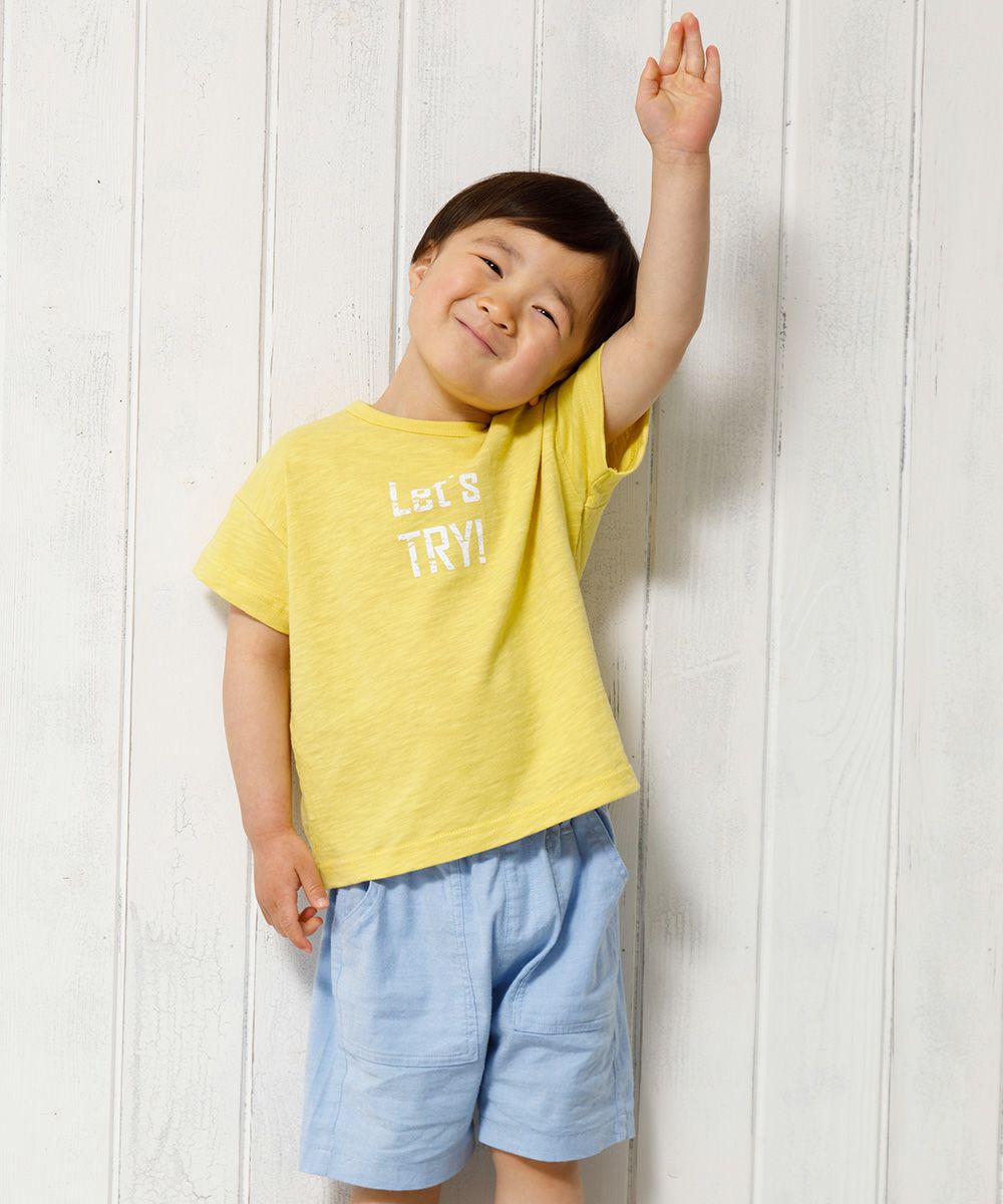 Baby Clothes Boy Boy Baby Size 100 % Cotton Logo Print Low Silhouette T -shirt Yellow (04) Model Image 3