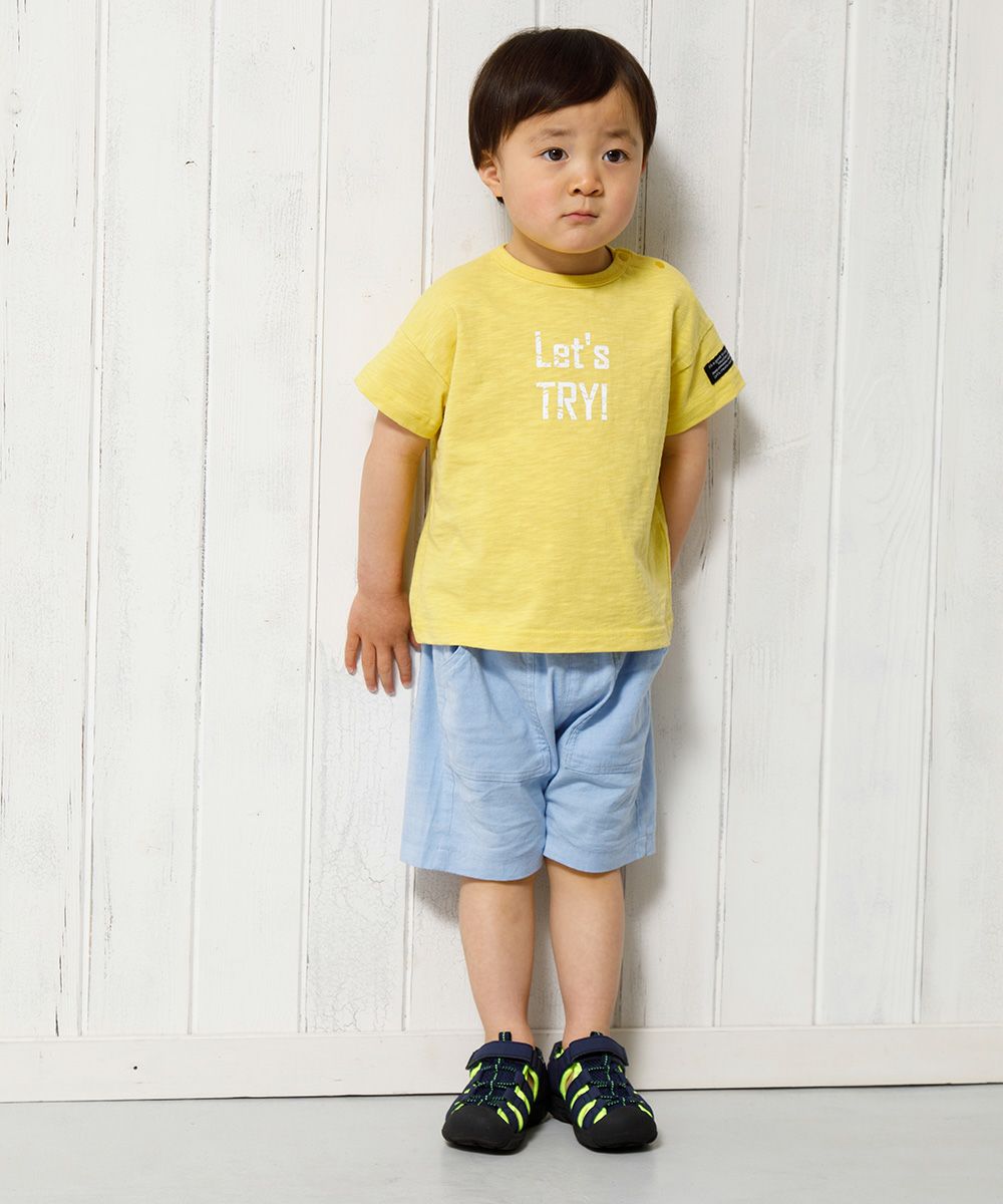 Baby Clothes Boy Boy Baby Size 100 % Cotton Logo Print Low Silhouette T -shirt Yellow (04) Model Image 4