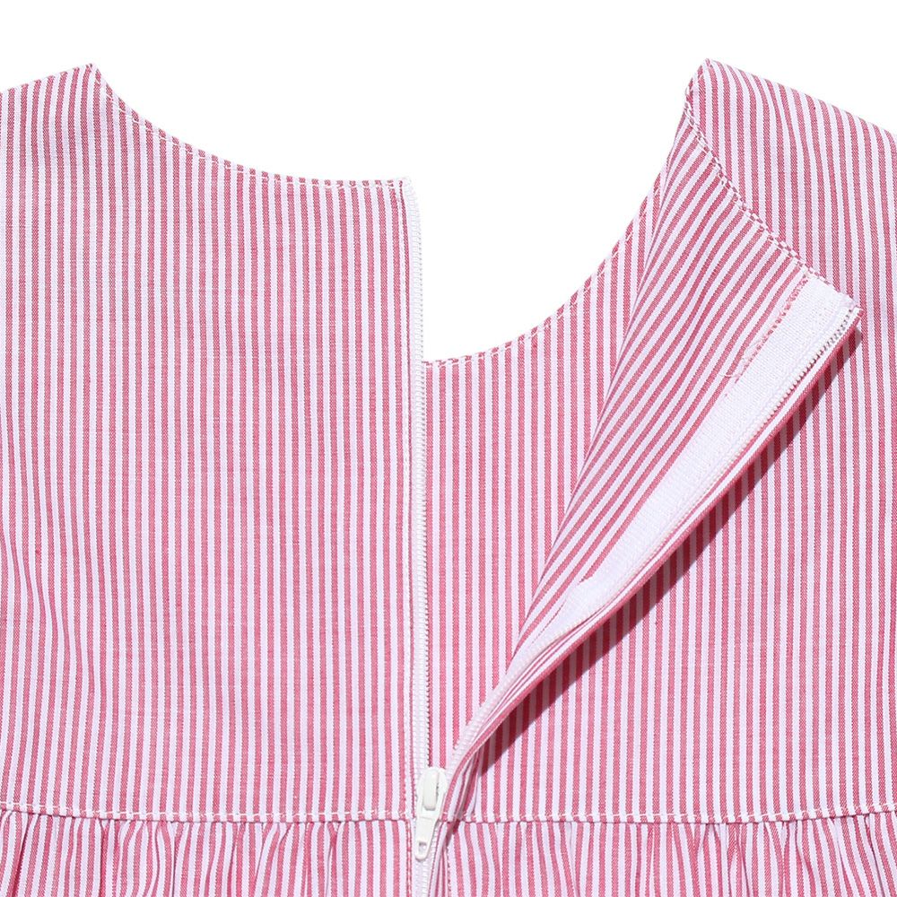 100 % Japanese cotton three tiered dress Red Design point 1