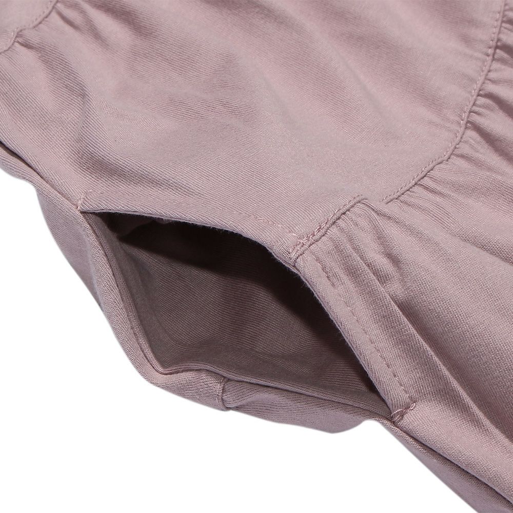 Junior size 100% cotton A-line tierred dress Pink Design point 2