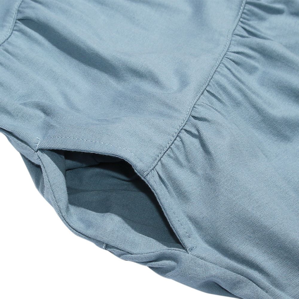 Junior size 100% cotton A-line tierred dress Blue Design point 2