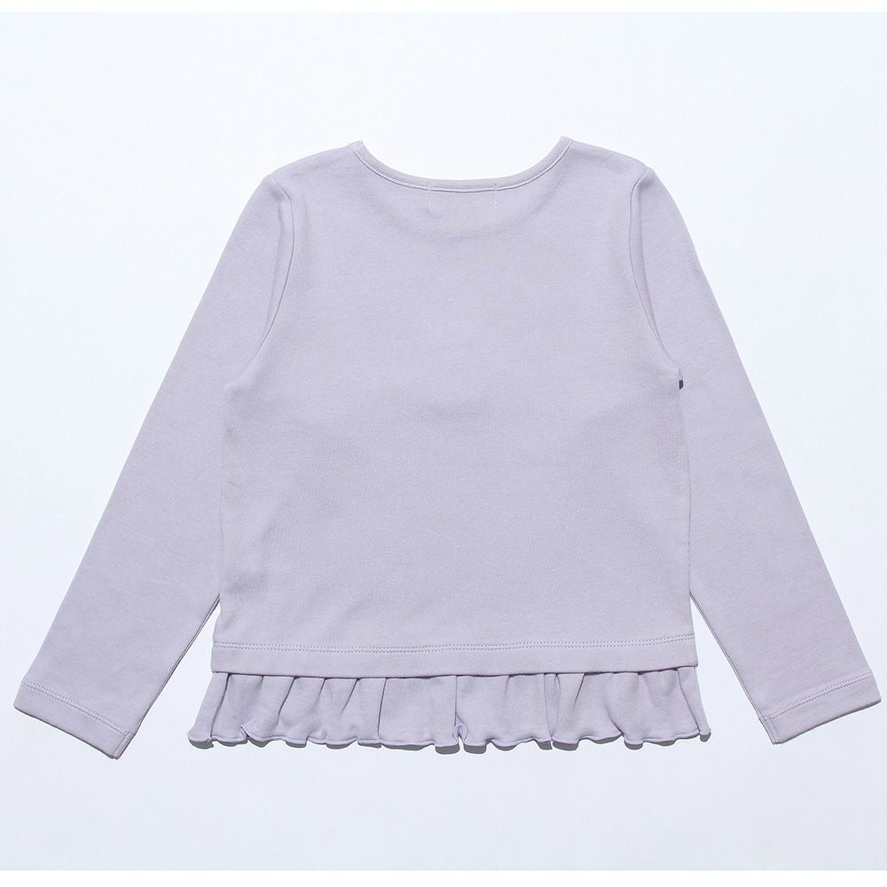 100 % cotton dress & flower & accessory motif embroidery T -shirt Purple back