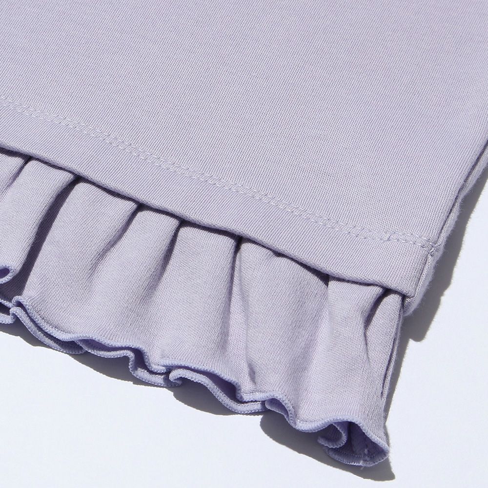 100 % cotton dress & flower & accessory motif embroidery T -shirt Purple Design point 2