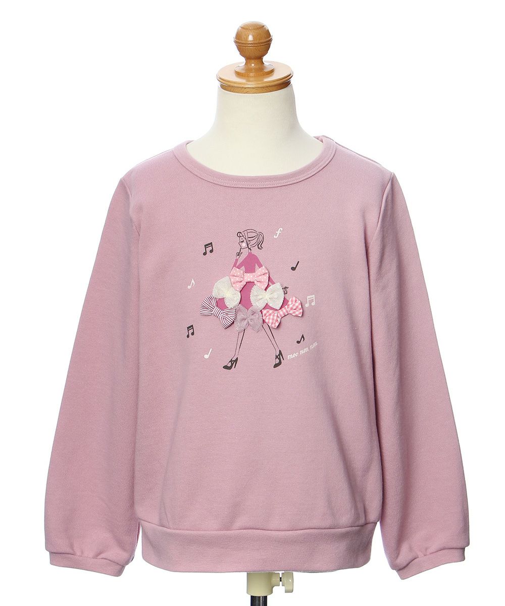 Children's clothing girl girl motif & ribbon back trainer pink (02) torso