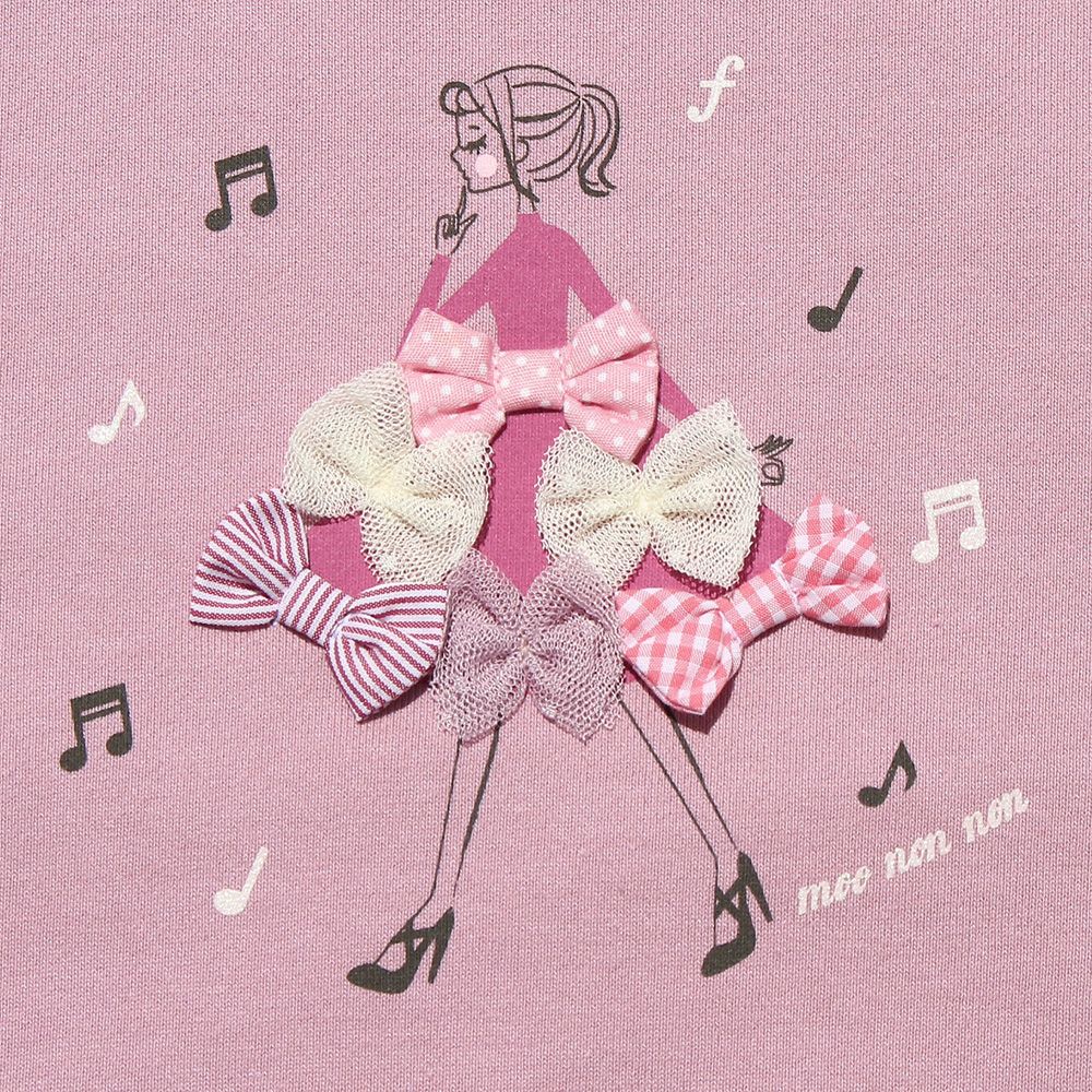 Children's clothing girl girl motif & ribbon back trainer pink (02) Design point 1