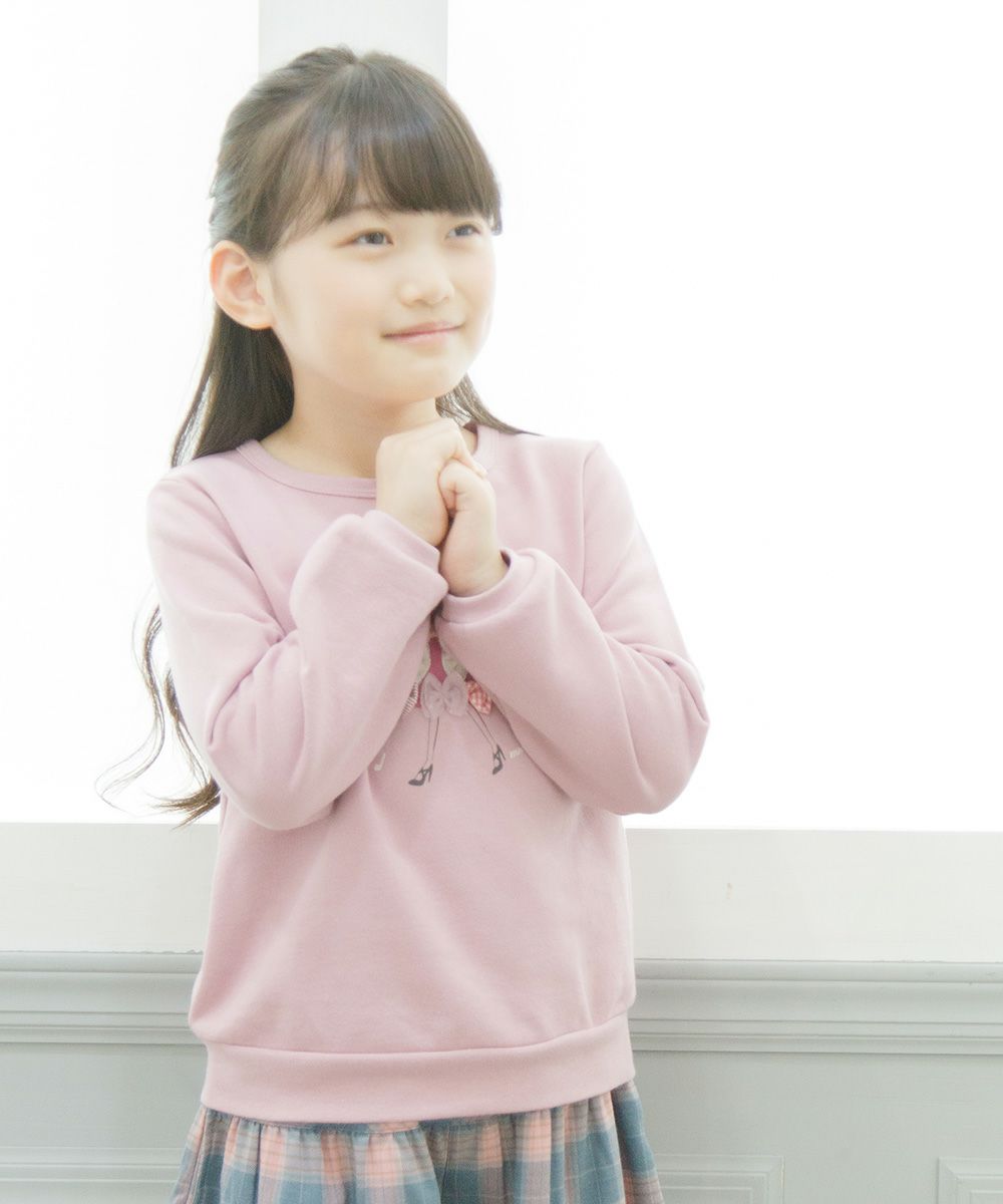 Children's clothing girl girl motif & ribbon back trainer pink (02) model image 2