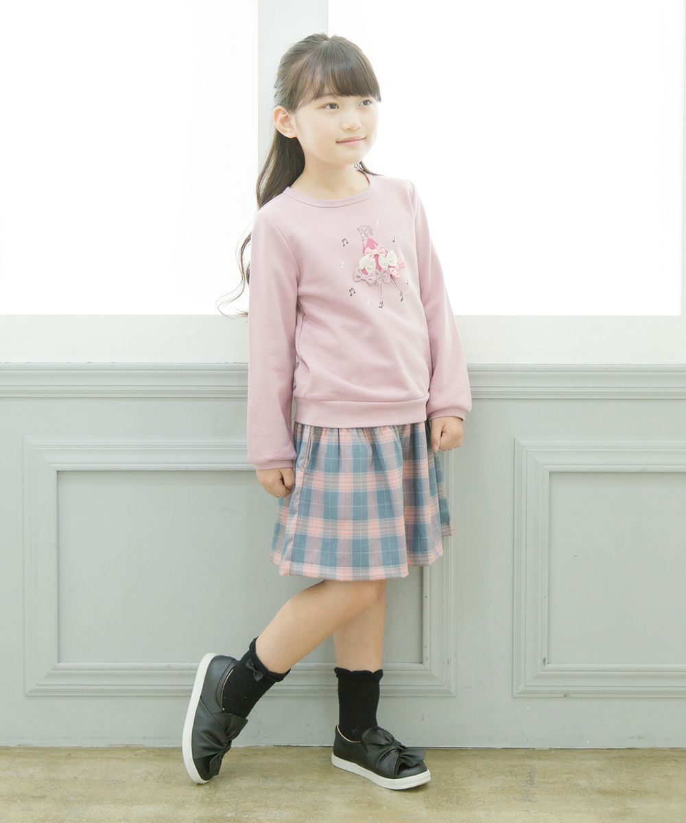 Children's clothing girl girl motif & ribbon back hair trainer pink (02) model image 3