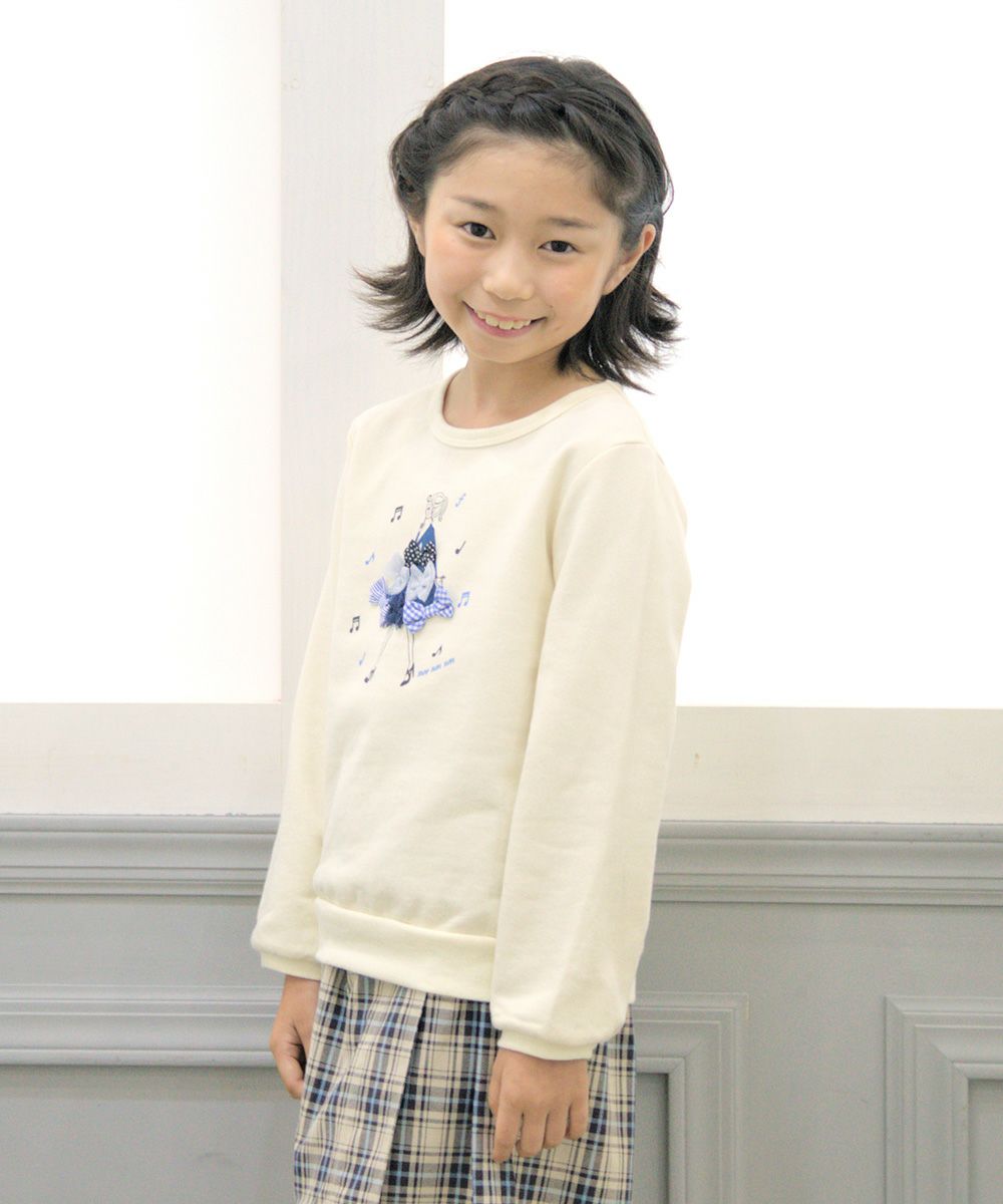 Children's clothing girl girl motif & ribbon back hair trainer ivory (12) model image 1
